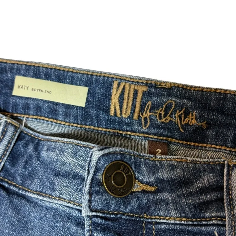 Kut From The Kloth Katy Boyfriend Jeans Womens Size 2 Medium Wash - Picture 3 of 7